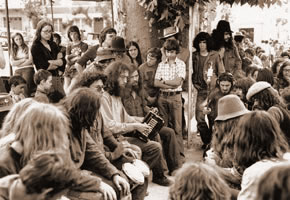 Gerard Dole at an outdoor jam session during the 70's